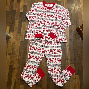 Hanna Andersson Unisex Adult Holiday Dear Deer Long John Pajama Set, XXL